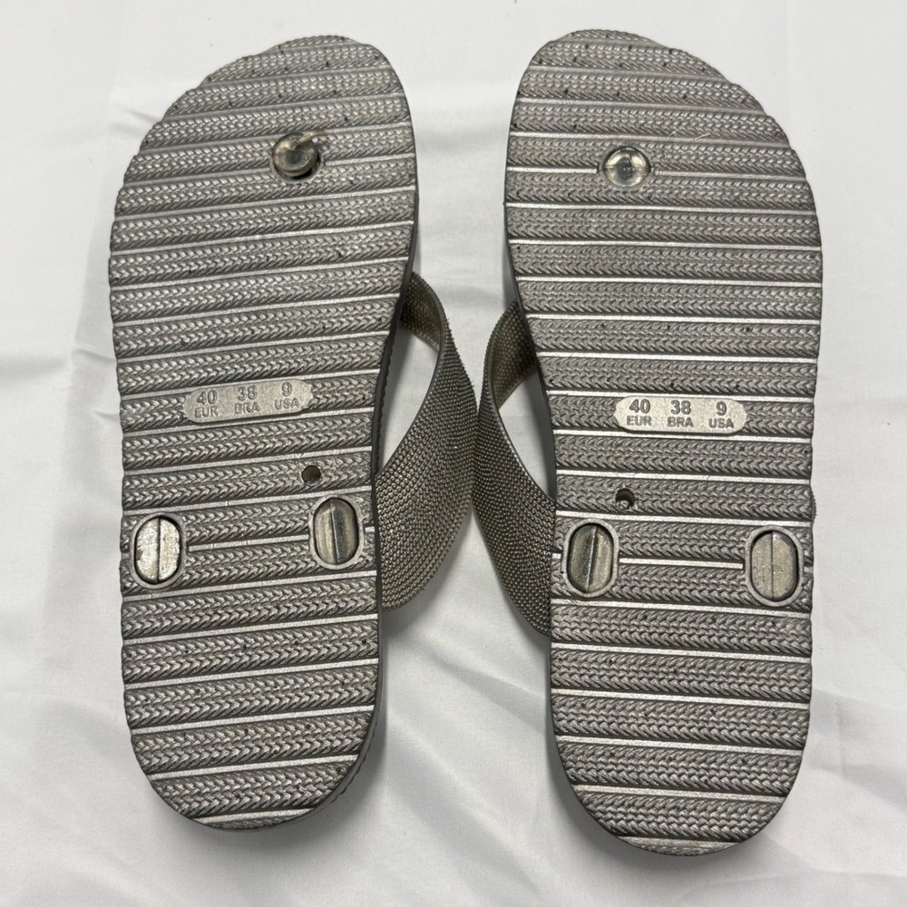 Capelli New York Womens Silver Metallic Glitter Platform Flip Flop Sandals 9 - Picture 7 of 8